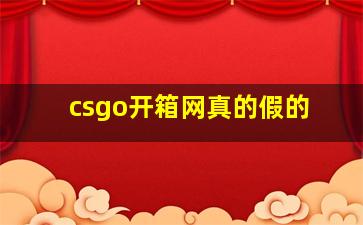 csgo开箱网真的假的