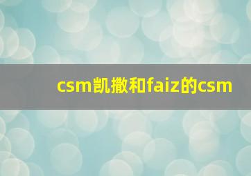 csm凯撒和faiz的csm