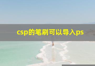 csp的笔刷可以导入ps