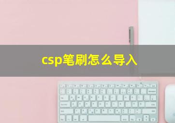 csp笔刷怎么导入