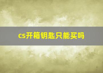 cs开箱钥匙只能买吗