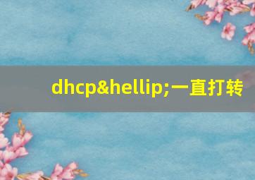 dhcp…一直打转