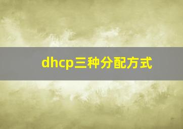 dhcp三种分配方式