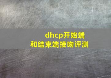 dhcp开始端和结束端接吻评测