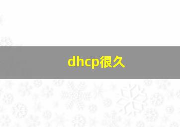 dhcp很久