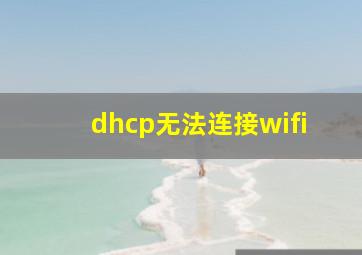 dhcp无法连接wifi