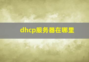 dhcp服务器在哪里