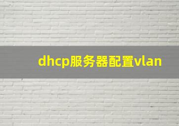 dhcp服务器配置vlan