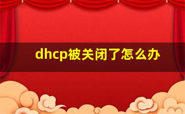 dhcp被关闭了怎么办