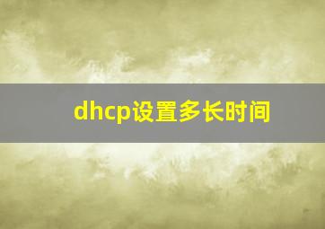 dhcp设置多长时间