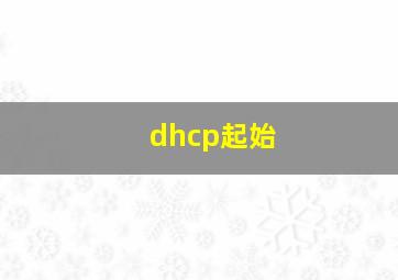 dhcp起始