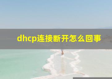 dhcp连接断开怎么回事