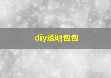 diy透明包包