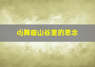 dj舞曲山谷里的思念