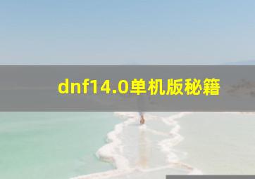 dnf14.0单机版秘籍