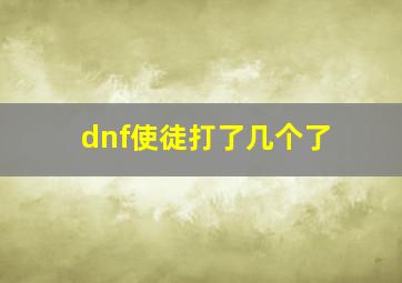 dnf使徒打了几个了