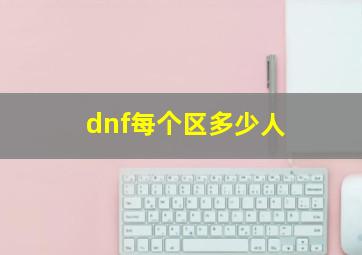 dnf每个区多少人