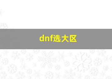 dnf选大区