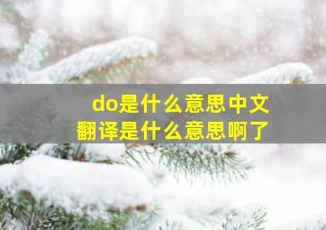 do是什么意思中文翻译是什么意思啊了