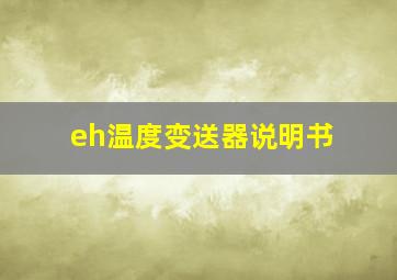 eh温度变送器说明书