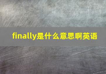 finally是什么意思啊英语