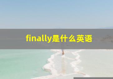 finally是什么英语