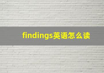 findings英语怎么读