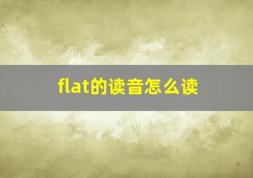 flat的读音怎么读