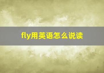 fly用英语怎么说读