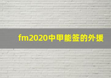 fm2020中甲能签的外援