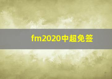 fm2020中超免签