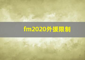 fm2020外援限制