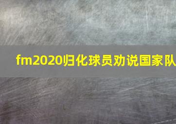 fm2020归化球员劝说国家队