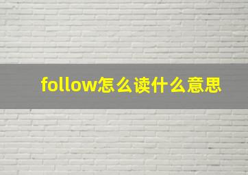 follow怎么读什么意思