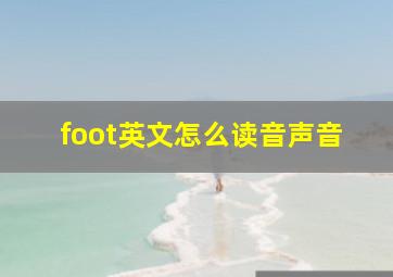 foot英文怎么读音声音