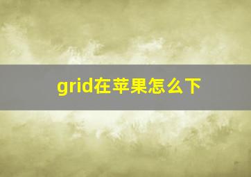 grid在苹果怎么下