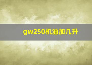 gw250机油加几升