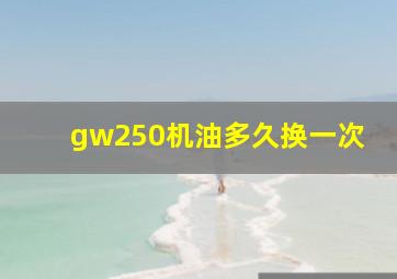 gw250机油多久换一次