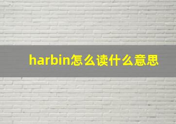 harbin怎么读什么意思