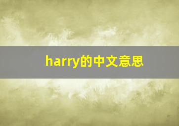 harry的中文意思