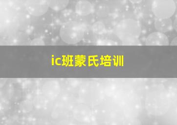 ic班蒙氏培训