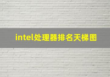 intel处理器排名天梯图