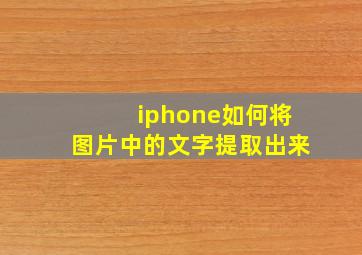 iphone如何将图片中的文字提取出来