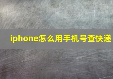 iphone怎么用手机号查快递