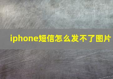 iphone短信怎么发不了图片