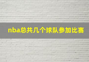 nba总共几个球队参加比赛