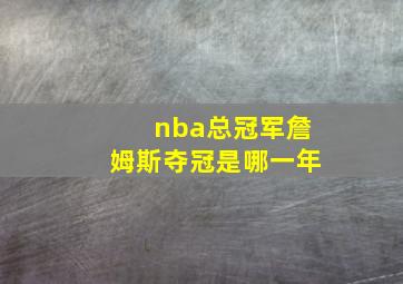 nba总冠军詹姆斯夺冠是哪一年