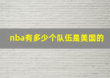 nba有多少个队伍是美国的