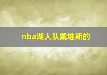 nba湖人队戴维斯的