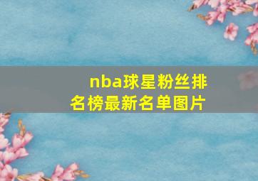 nba球星粉丝排名榜最新名单图片